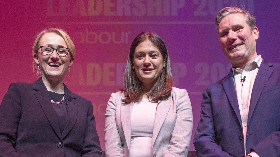(Слева направо) Ребекка-Лонг Бейли, Лиза Нанди и сэр Кейр Стармер - все хотят стать следующим лидером лейбористов