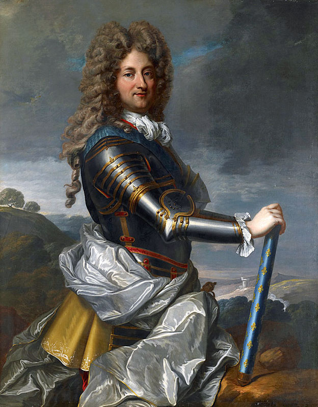 Philippe II, duque de Orleans, sería más tarde regente de Francia. (Retrato hecho por Jean Baptiste Santerre). Philippe II, duque de Orleans