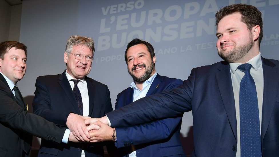 Finler Partisi lideri Olli Kotro, Almanya'dan AfD lideri Joerg Meuthen, İtalya Lig Partisi lideri ve Başbakan Yardımcısı ve İçişleri Bakanı Matteo Salvini ve Danimarka Halk Partisi 'nden Anders Primdahl Vistisen 8 Nisan'da Milano'da bir araya geldi.