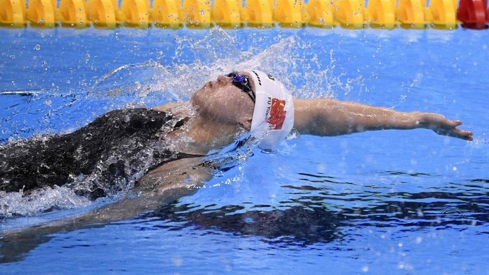 Фу Юаньхуэй соревнуется в финале на 100 метров в Рио