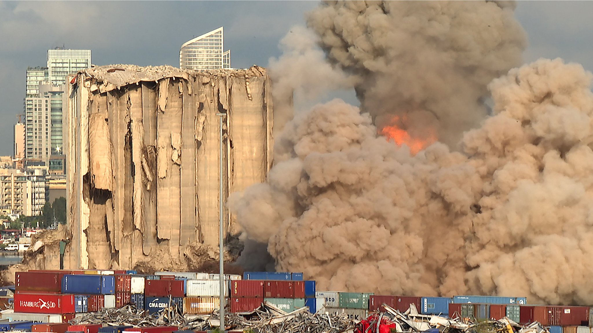 Beirut: Further part of grain silos collapses 2 years after blast