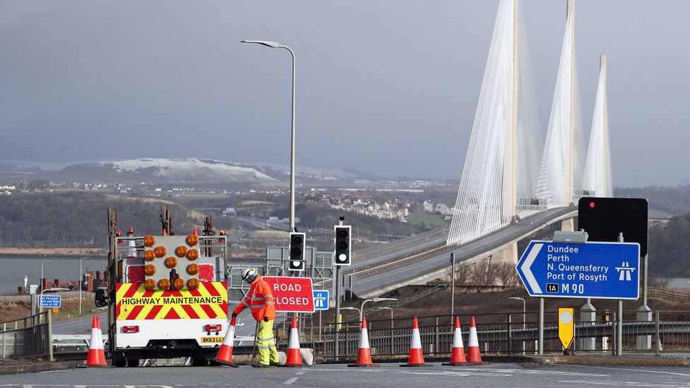 Falling ice causes first Queensferry Crossing closure