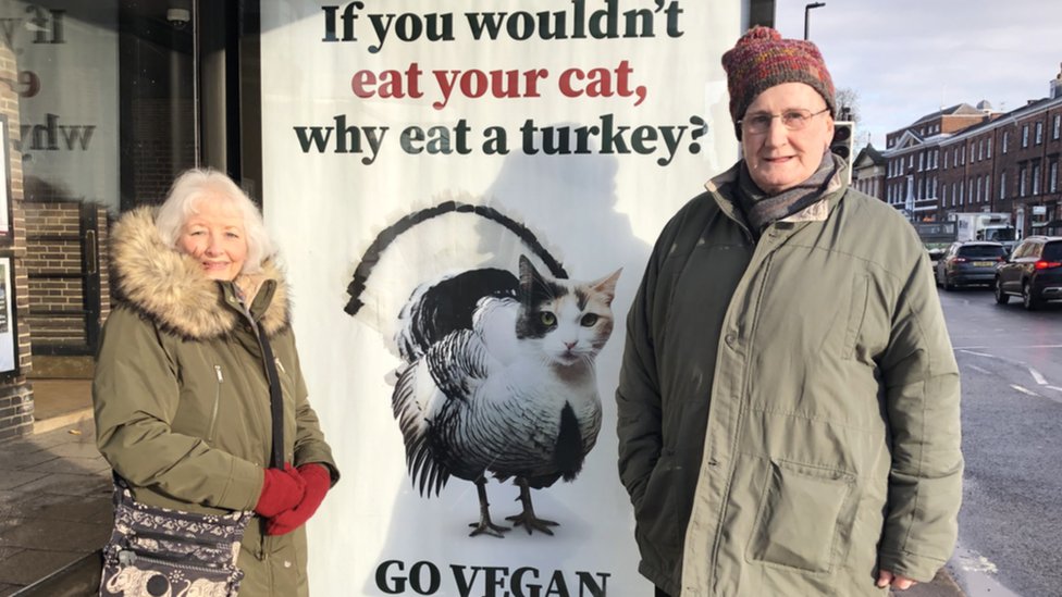 York animal rights ads suggest eating turkey same as eating cat