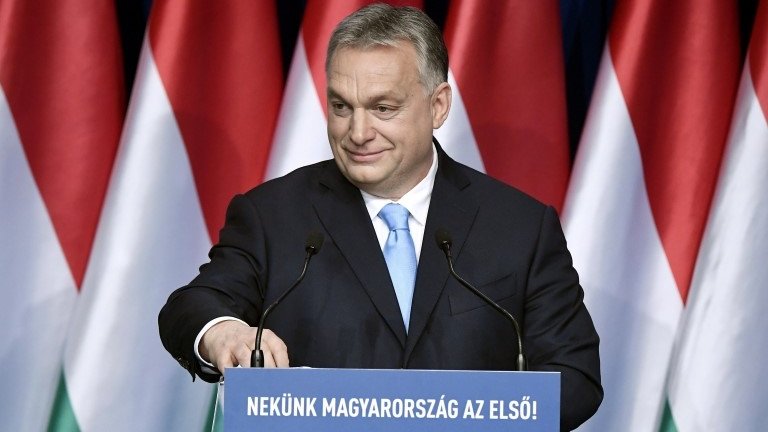 Mađarski premijer Viktor Orban drži govor u Budimpešti, 10. februara 2019.