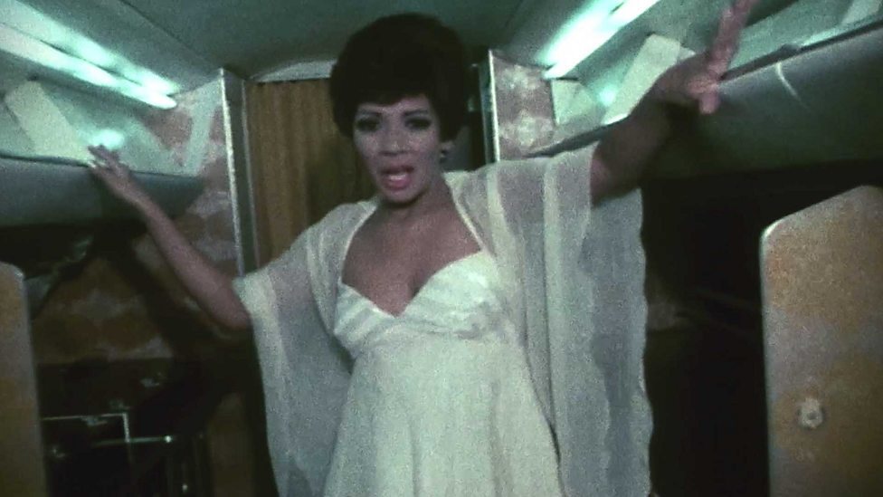 Shirley Bassey in an advert on board Concorde