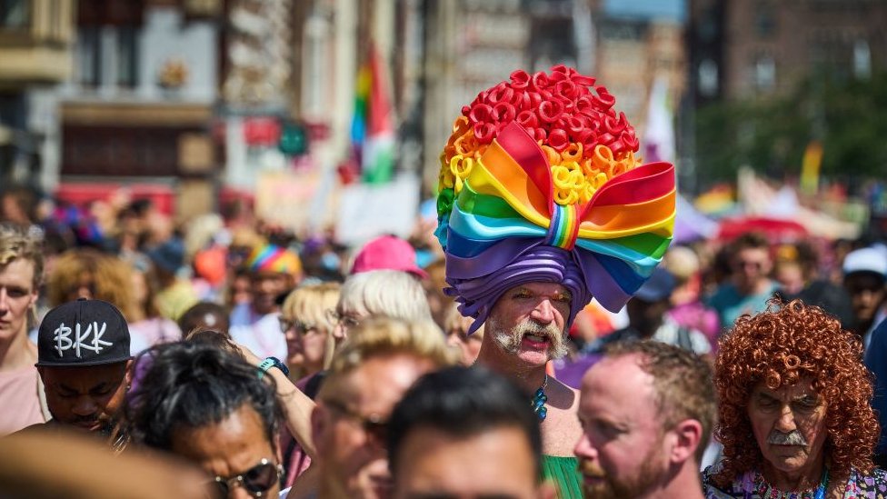 Una marcha gay en Amsterdam
