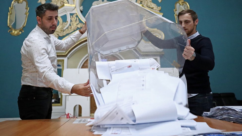 Russia election: Putin's party heads for victory amid vote fraud claims