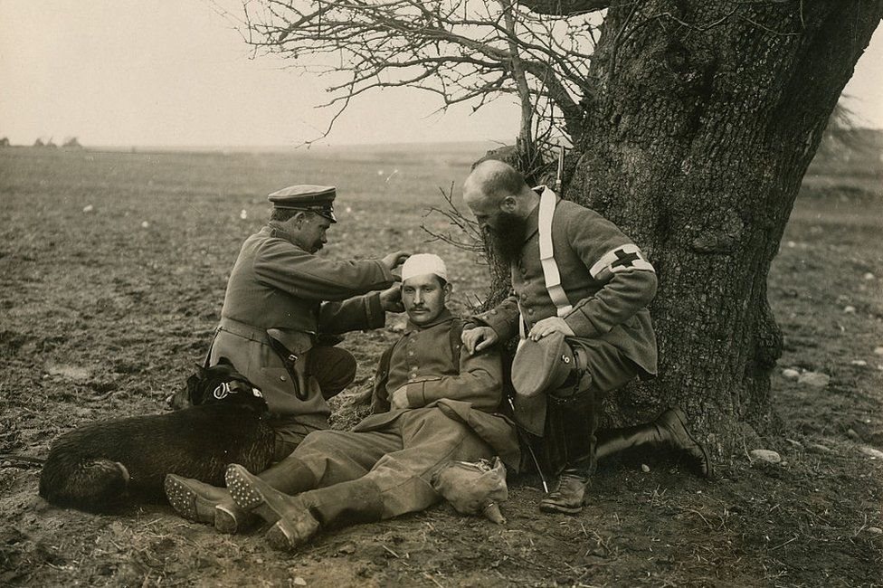 Herido en la Primera Guerra Mundial.