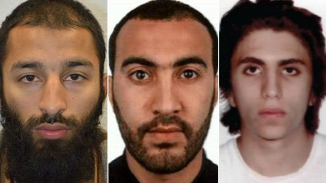 La policía identificó a los autores del ataque como Khuram Shazad Butt, de 27 años, Rachid Redouane, de 30 años, y Youssef Zaghba de 22. autores del ataque en el Puente de Londres