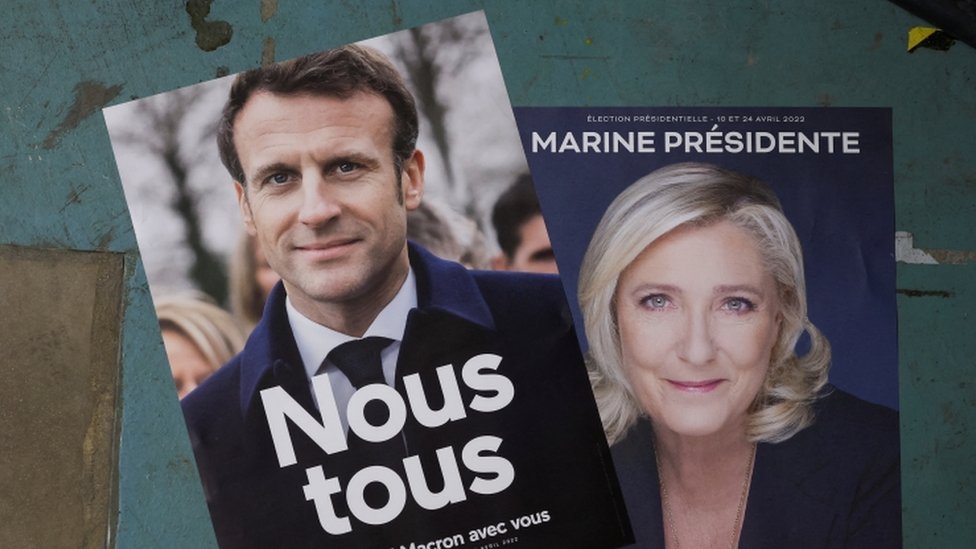 Propaganda electoral de Emmanuel Macron y Marine Le Pen