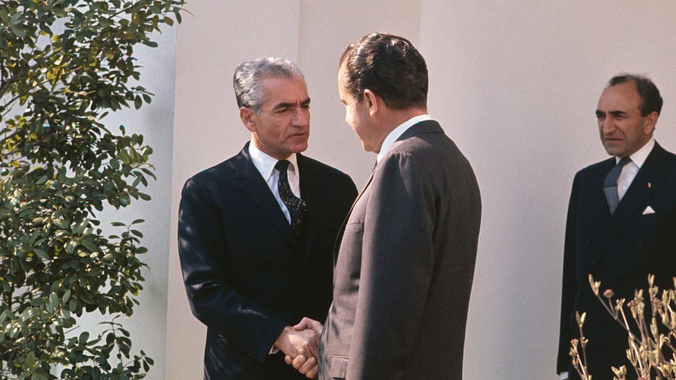 El Sha y el presidente estadounidense Richard Nixon.