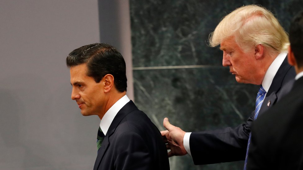 Así fue el sorpresivo encuentro de Donald Trump con el presidente mexicano Enrique Peña Nieto - BBC News Mundo