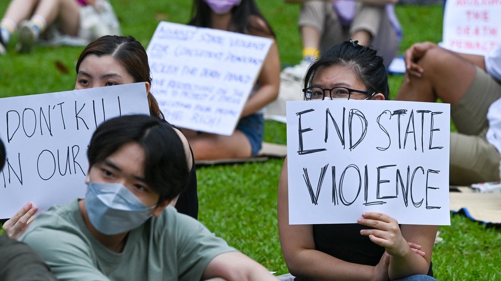 Protest protivnika smrtne kazne u Singapuru 3. aprila 2022.