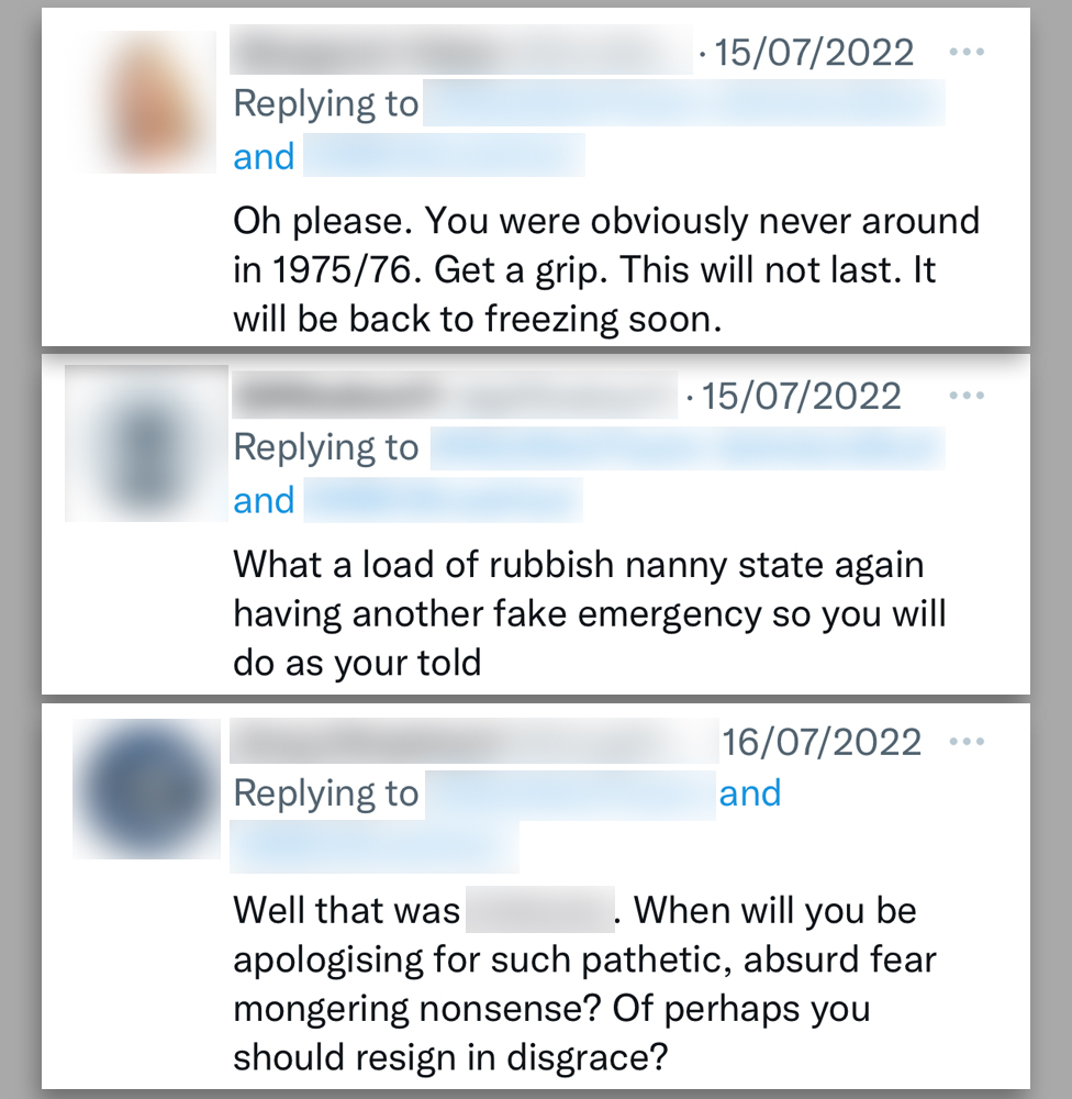 Compilation of abusive tweets directed at weather forecasters