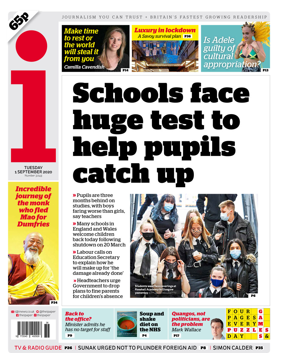Front page of the i