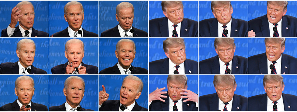A composite image showing Joe Biden and Donald Trump during the first presidential debate - 29 September 2020