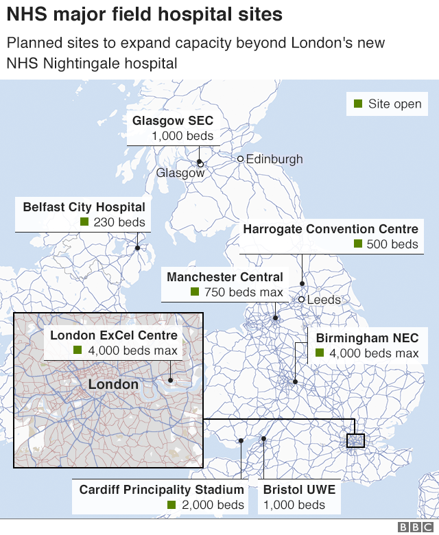 График BBC, показывающий расположение Соловьиной больницы