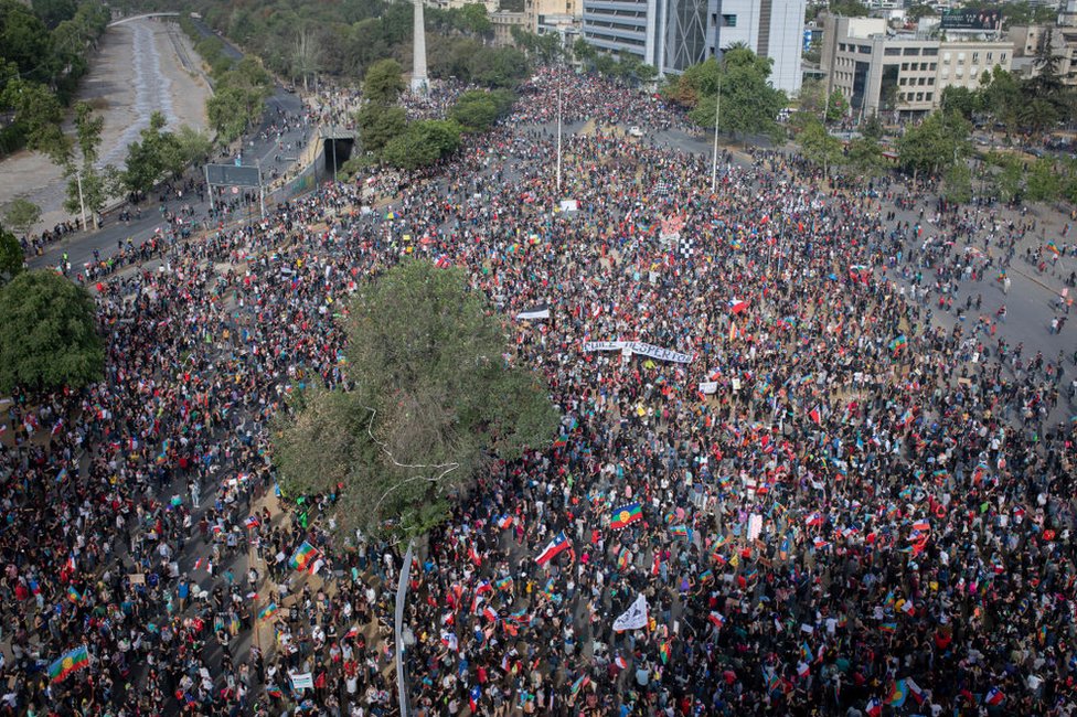 El estallido social en Chile en octubre de 2019.