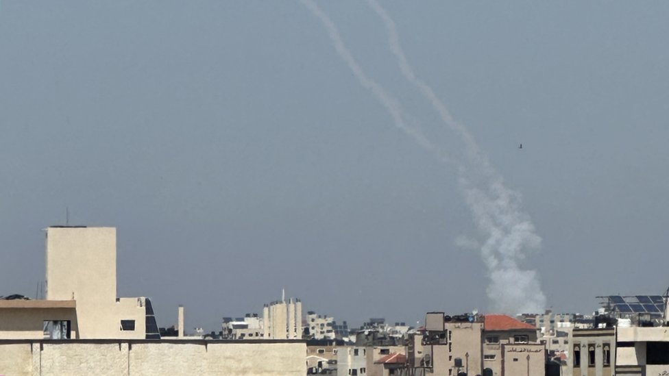 أحد الصواريخ في غزة