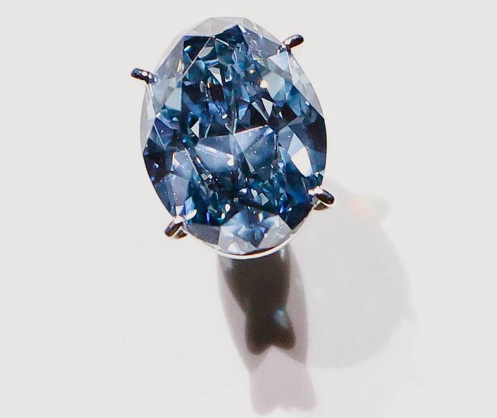el Okavango Blue Diamond que se exhibe en el Museo Americano de Historia Natural en Nueva York