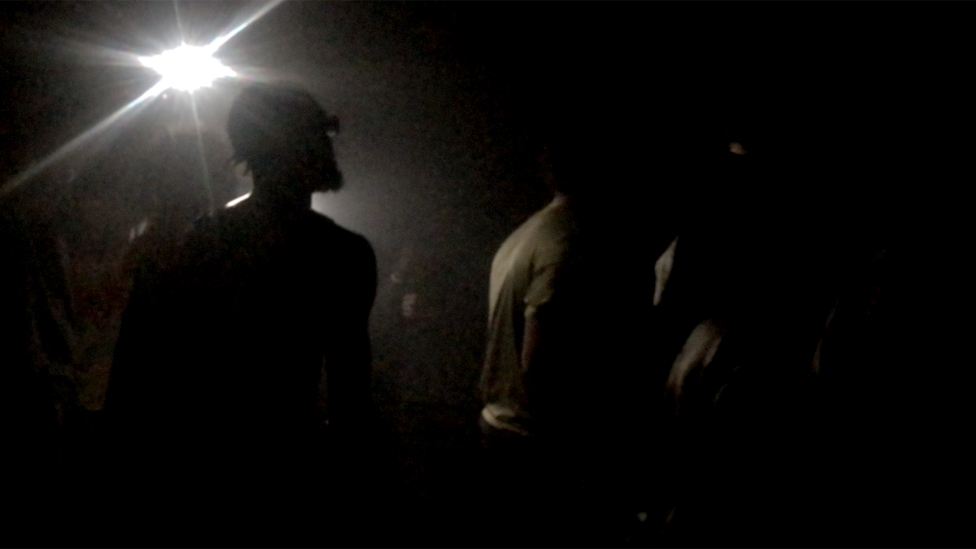 Inside a dark club