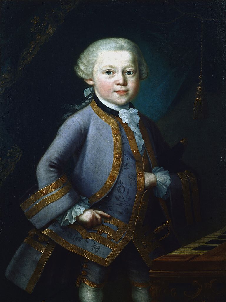 Wolfgang Amadeus Mozart a los siete años.