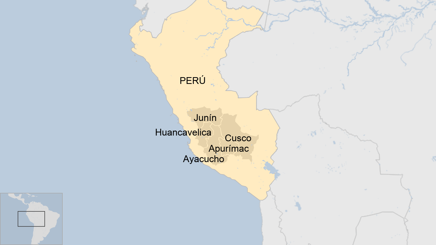 Distritos peruanos por los que se extiende el Vraem.