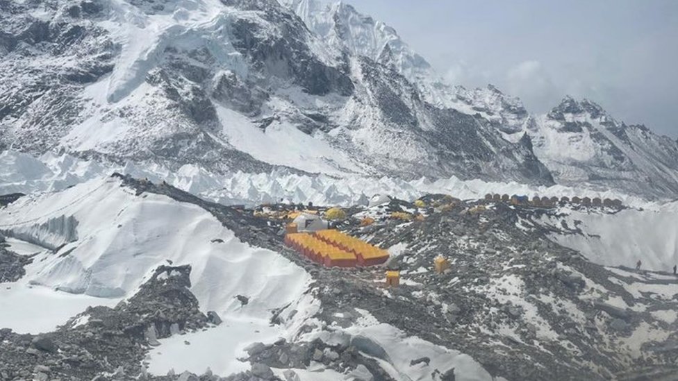 Everest base camp aerial view