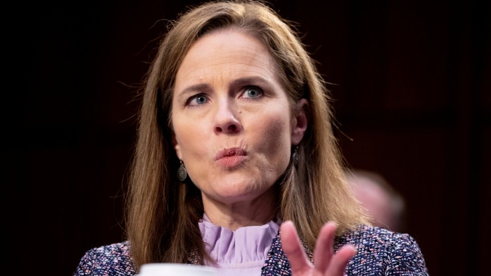 Amy Coney Barrett during her confirmation hearings for the Supreme Court