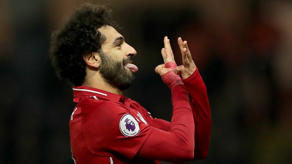 محمد صلاح يحتفل بهدفه السادس أمام واتفورد خلال المواجهات الثلاث الماضية بين الفريقين