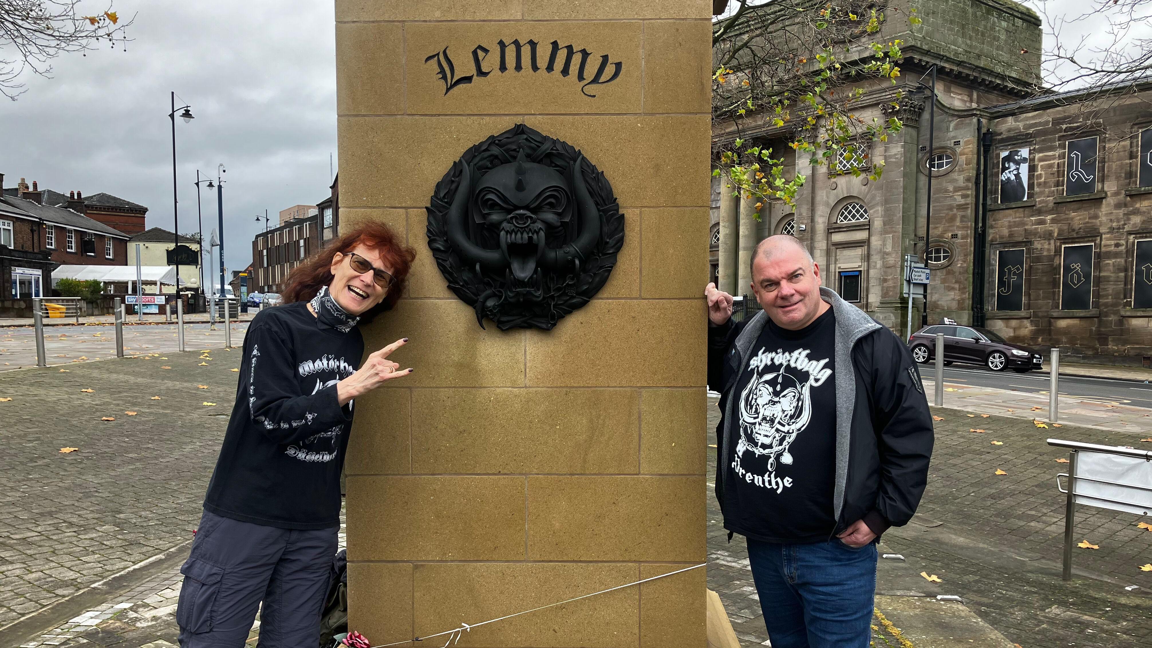 Metalhead couple mark their 40th anniversary at Lemmy statue