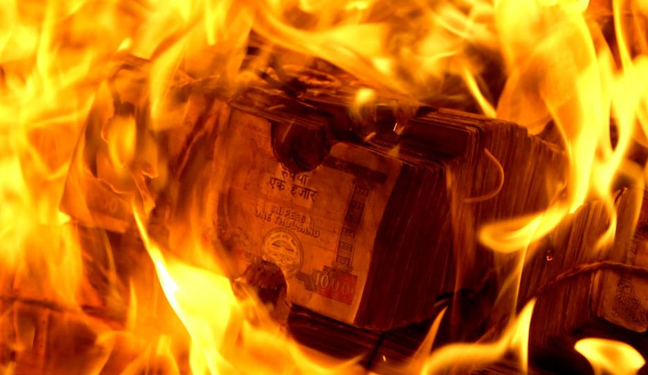 जलाइएको हजार रुपैयाँको बिटो