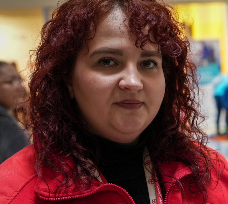 Anna Misniak helps run the Przemysl aid centre for the Red Cross