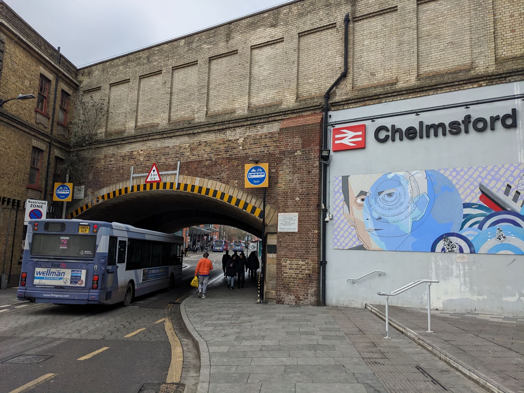 The Chelmsford railway station bus gate in Duke Street