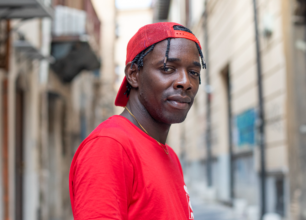 Issa, a migrant from The Gambia, pictured in Campobello di Marza in Sicily, Italy
