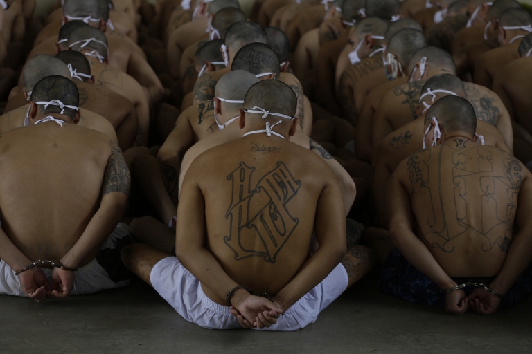 Pandilleros en cárcel de El Salvador