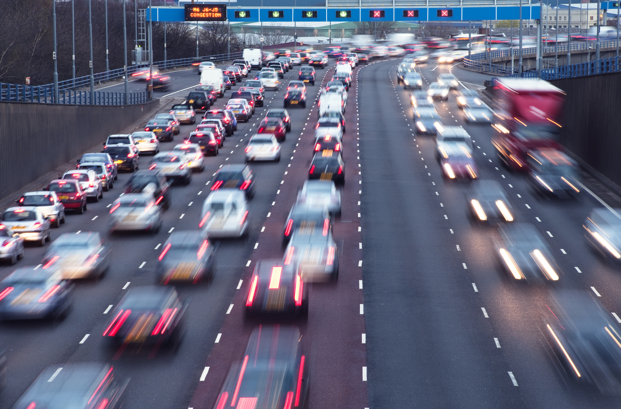 Traffic on urban motorway in Birmingham