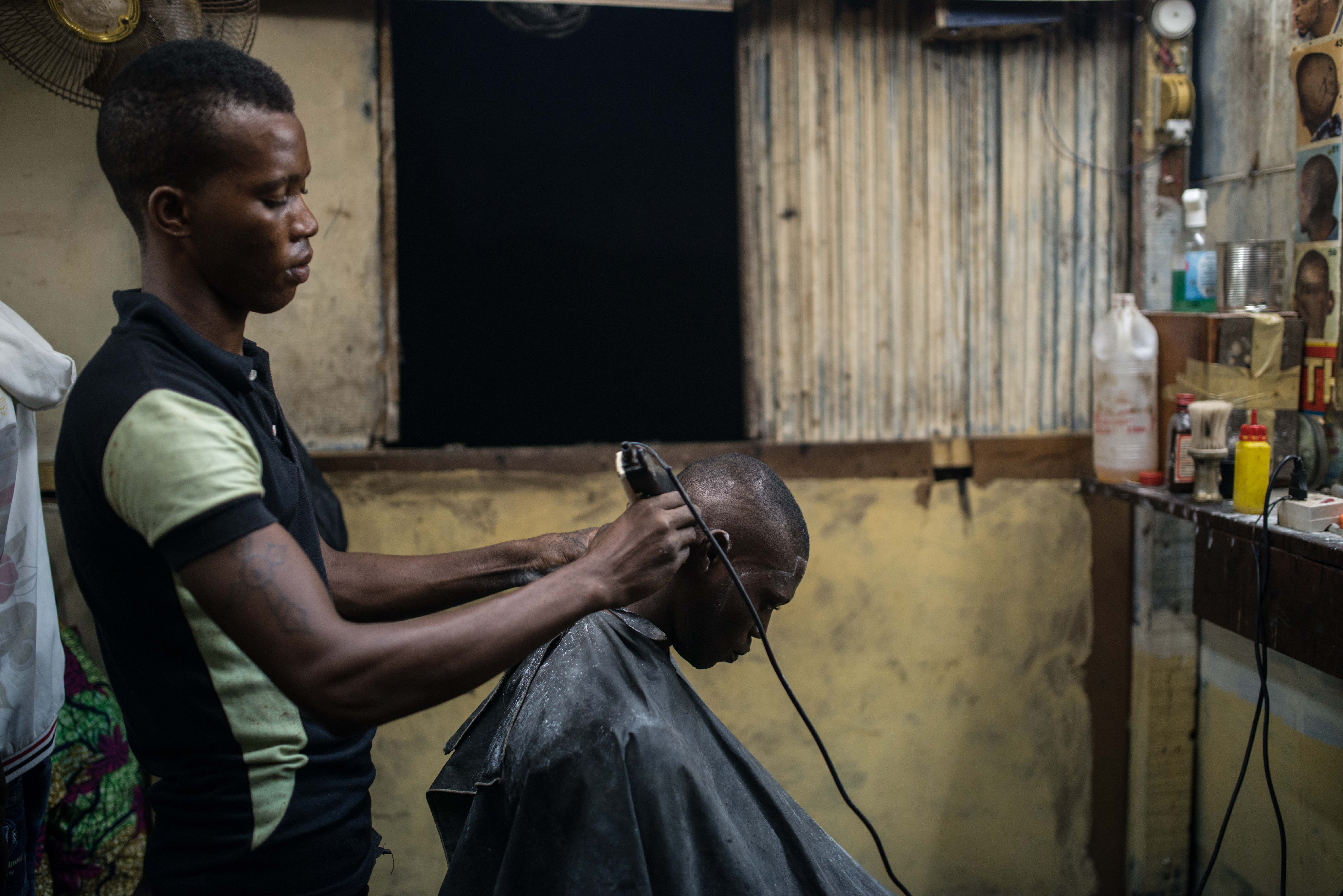 A barbing salon in Nigeria
