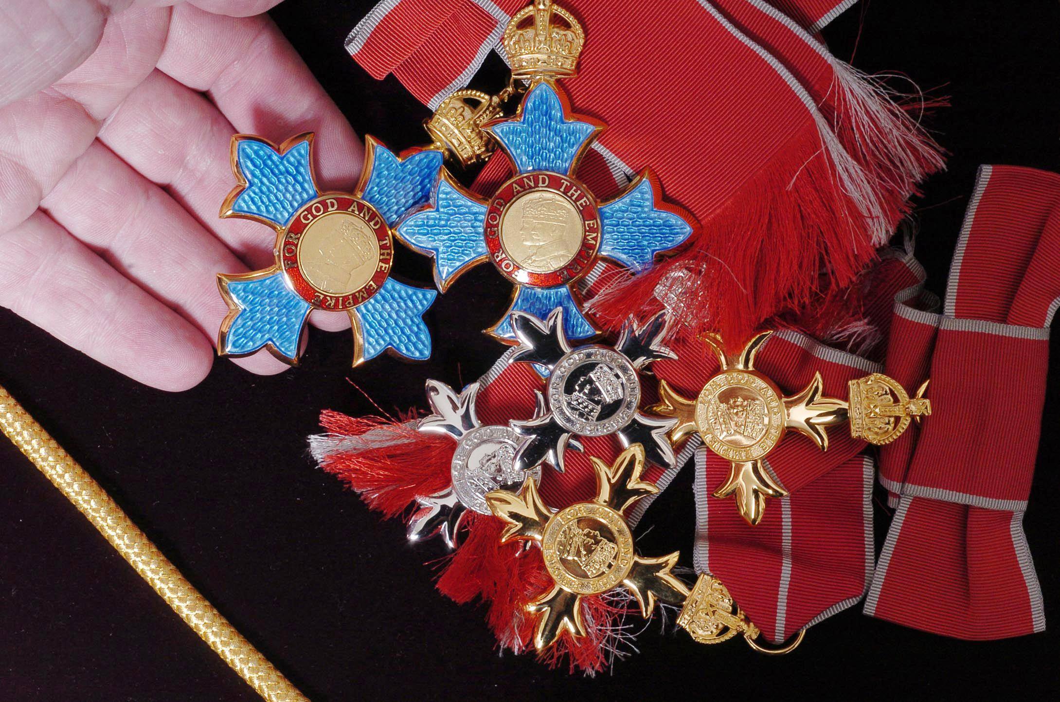 OBE, CBE and MBE medals