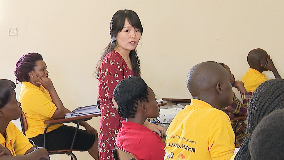 Gao Ya Hui teaching in Uganda