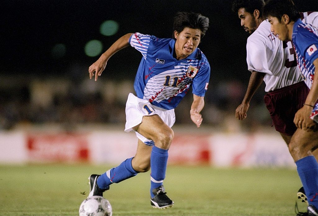 kazuyoshi Miura of Japan in action during a game against Qata