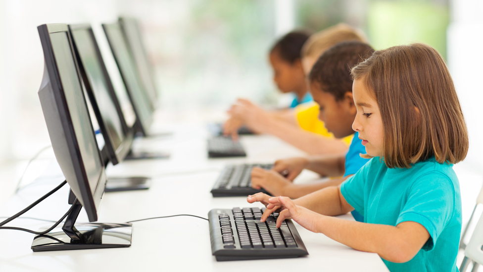 Children on computers