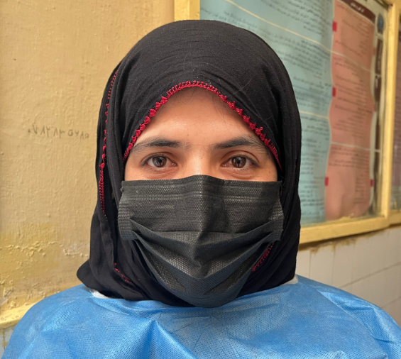 Nurse Edima Sultani, who works on the paediatric ward of a hospital in Afghanistan's Ghor province