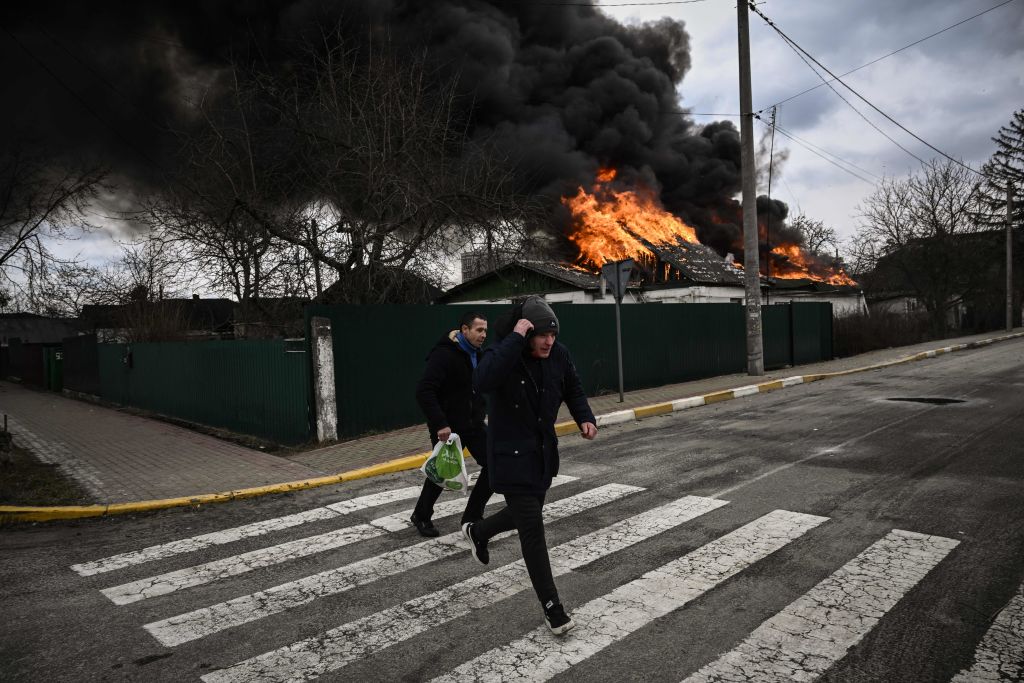 Bombardeo en las afueras de Kiev. 