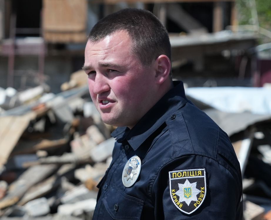 Ivan Simoroz, a Ukrainian police officer in the town of town of Borodyanka