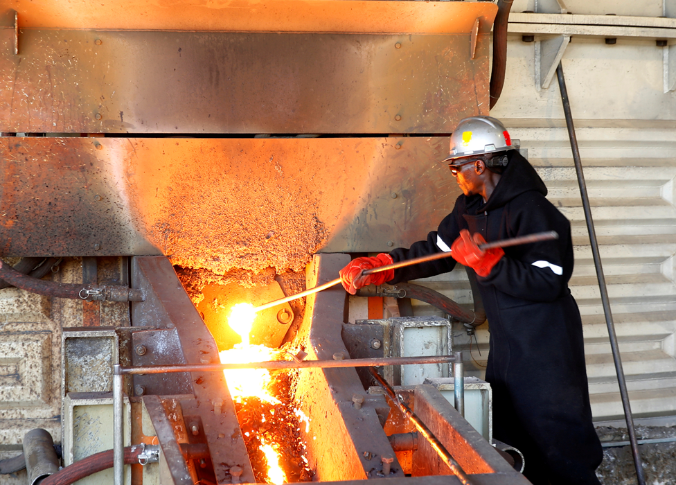 A platinum miner in Zimbabwe