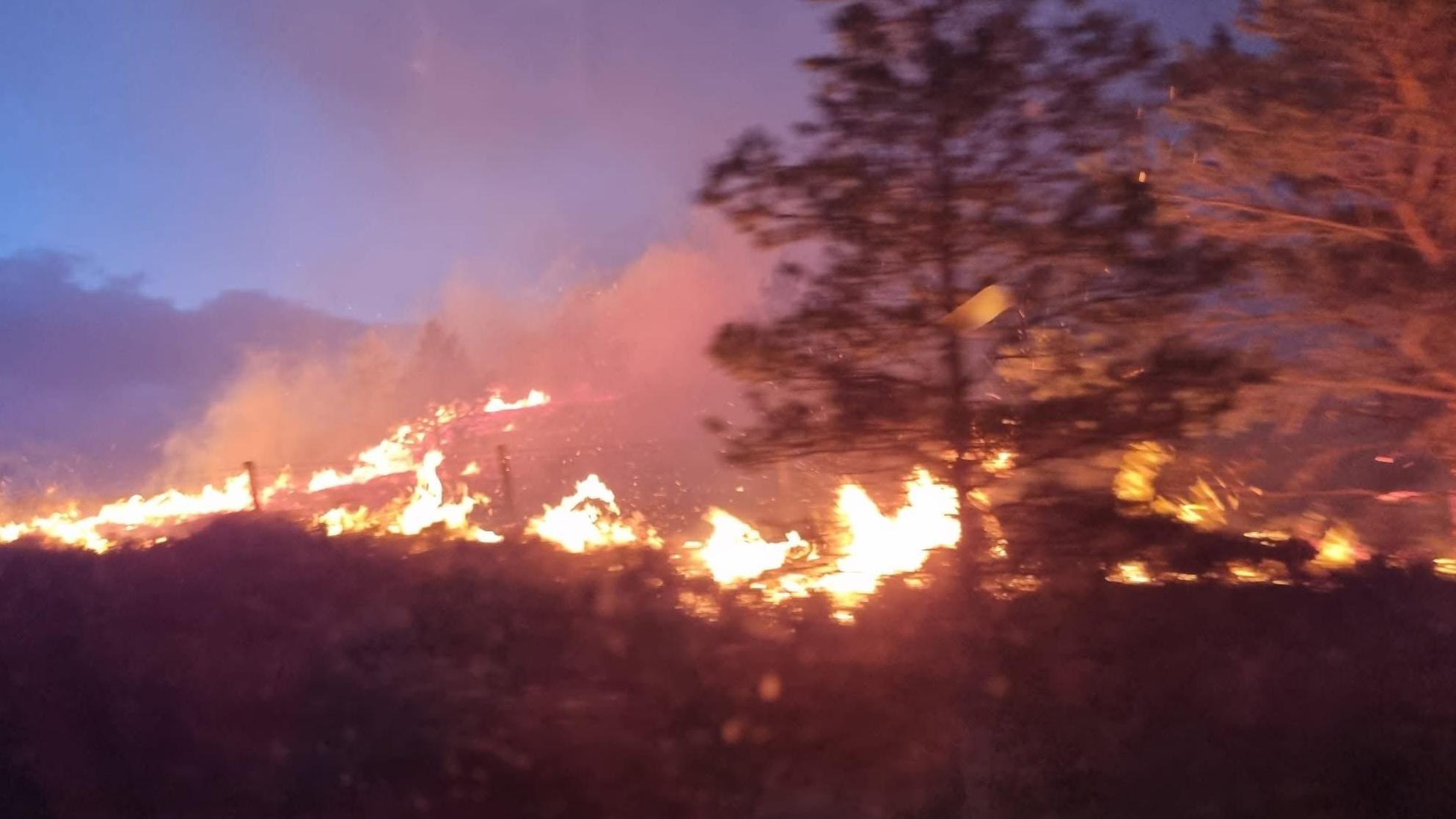 A wildfire in Highlands in June