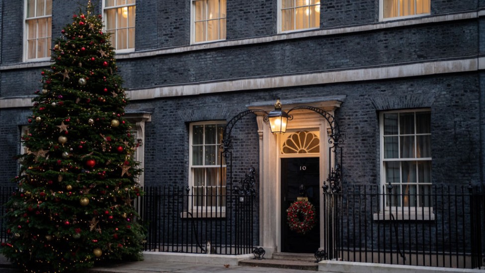 Downing St with lights on