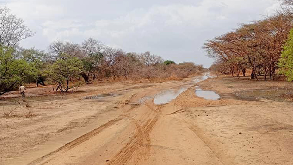 A muddy road in Sudan