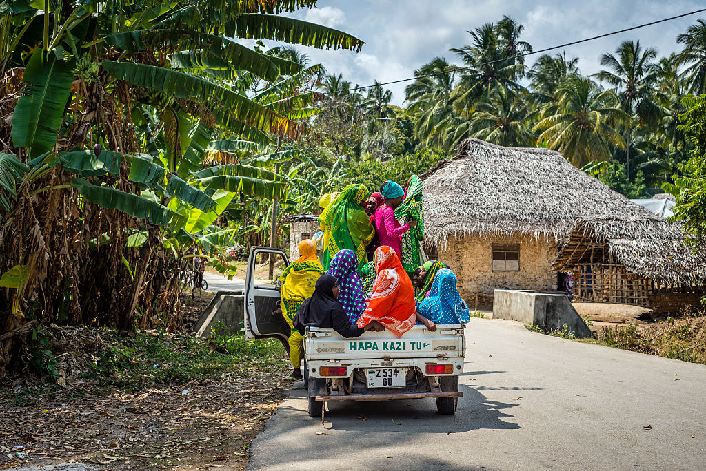 Women on a truck in Zanzibar, Tanzania